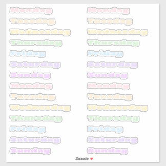 Sticker Feuille d'autocollants des jours de la semaine Pas