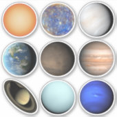 Sticker Feuille d'autocollants du système solaire (Devant)