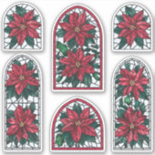 Sticker Feuille d'autocollants en verre tendu Poinsettia c (Devant)