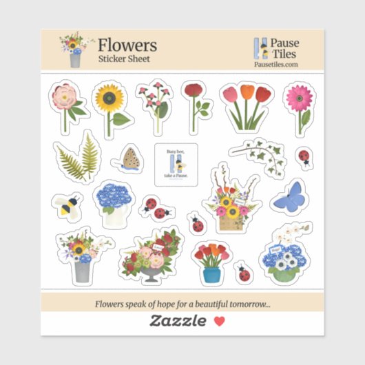 Sticker Feuille d'autocollants Fleurs (Feuille)