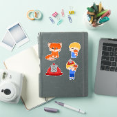 Sticker Feuille d'autocollants - Fox pompier (Couverture iPad)
