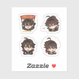 Sticker Feuille d'autocollants Gaming Genshin Impact 4 Pac