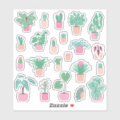 Sticker Feuille d'autocollants Girly Houseplants (Feuille)