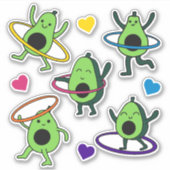 Sticker Feuille d'autocollants Hula Hooping Avocado (Devant)