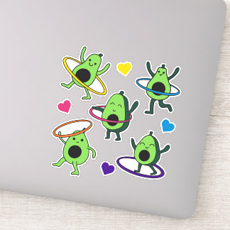Sticker Feuille d'autocollants Hula Hooping Avocado