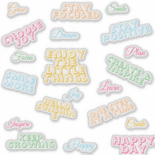 Sticker Feuille d'autocollants motivationnels Profitez des