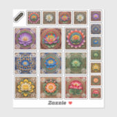 Sticker Feuille d'autocollants Pichhwai Lotus Rainbow Chak (Feuille)