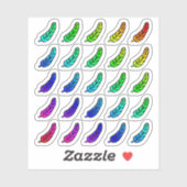 Sticker Feuille d'autocollants Plumes Colorées Petits Arc- (Feuille)