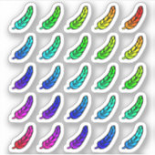Sticker Feuille d'autocollants Plumes Colorées Petits Arc- (Devant)