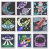 Sticker Feuille d'autocollants pour enfants Space Explorer (Devant)