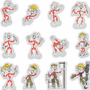 Sticker Feuille d'autocollants Reddy Kilowatt