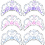 Sticker Feuille d'autocollants rose, violet et bleu, argen (Devant)