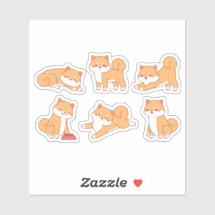 Sticker feuille d'autocollants shiba inu