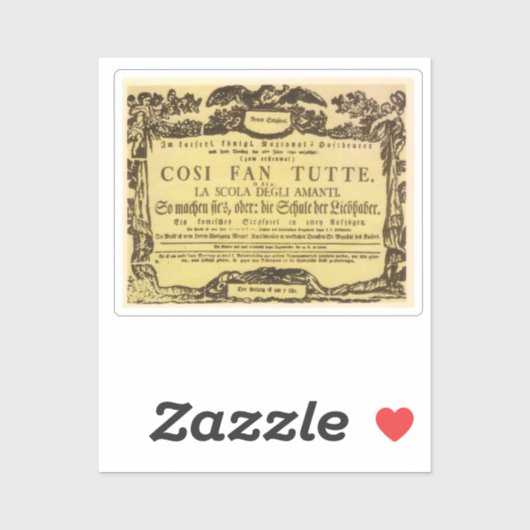 Sticker Feuille de lecture Così Fan Tutte (Mozart) (Feuille)