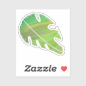 Sticker Feuille de Monstera Abstraite Liquide Vert (Feuille)