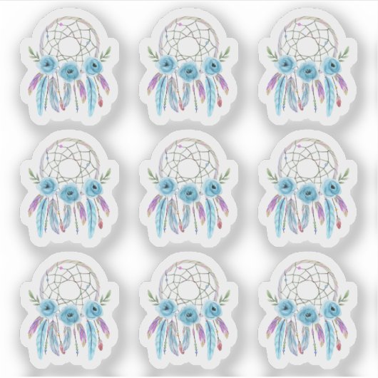 Sticker Feuille de planification Boho de la plume d'aquare (Devant)