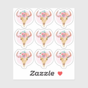 Sticker Feuille de planification de l'aquarelle de crâne d