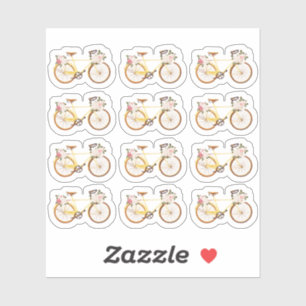 Sticker Feuille de plannification de vélo jaune vintage Sh