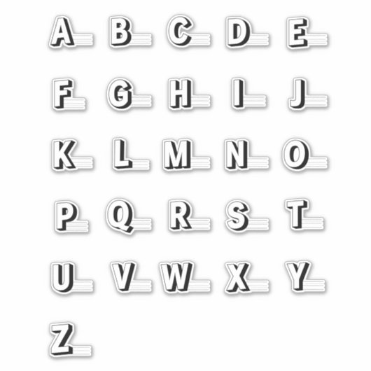 Sticker Feuille de vignette pratique ABC (Devant)