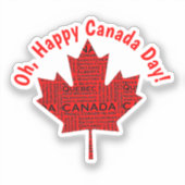 Sticker Feuille d'érable canadienne avec texte (Recto)