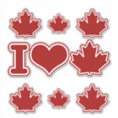 Sticker Feuille d'érable rouge de Heart Canada (Devant)
