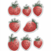 Sticker Feuille d'étiquette de fraise d'aquarelle (Devant)