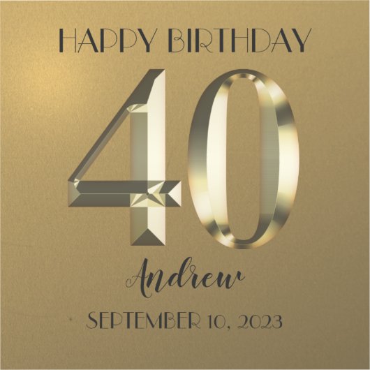 Sticker Feuille d'or métallique 40e anniversaire (Recto)