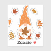 Sticker Feuille mignon Gnome Fall (Feuille)