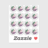 Sticker Feuille Monstera Mélange de verdure violette  (Feuille)