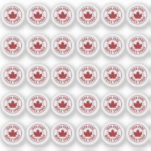 STICKER FEUILLE ROUGE DE LOGO DE SYRUP 100 % MAPLE (Devant)