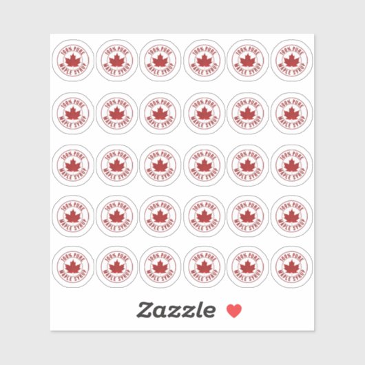 STICKER FEUILLE ROUGE DE LOGO DE SYRUP 100 % MAPLE (Feuille)