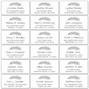 Sticker Feuille simple  simple Mariage adresse d'invité