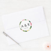 Sticker Feuille Tropical Monogram Merci Favor (Enveloppe)