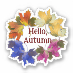Sticker Feuilles d'automne colorées