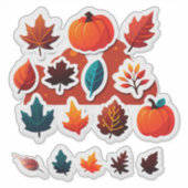 Sticker Feuilles d'automne et conception de citrouilles po (Devant)