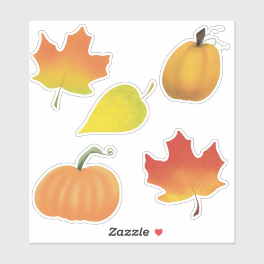 Sticker Feuilles d'automne et mini-autocollants citrouille (Feuille)