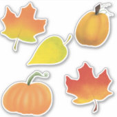Sticker Feuilles d'automne et mini-autocollants citrouille (Devant)