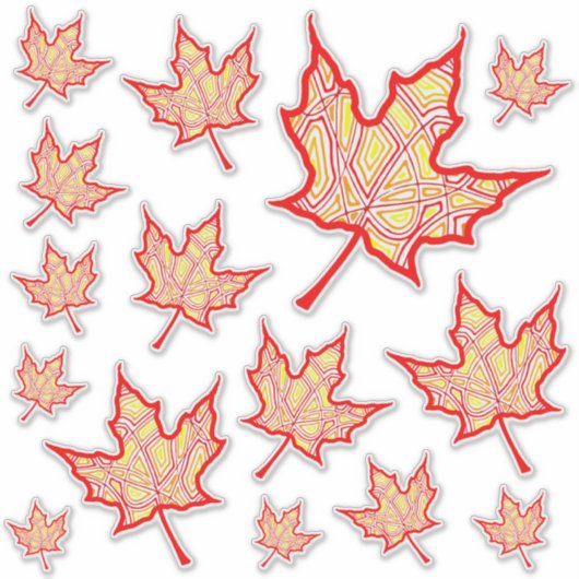 Sticker Feuilles de feu (Devant)