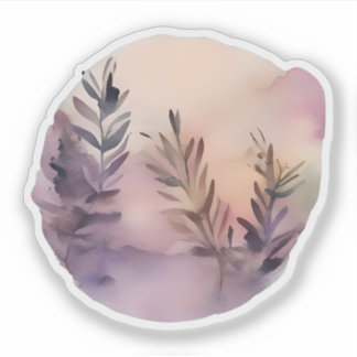 Sticker Feuilles de Lavande Fantaisistes