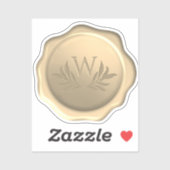 Sticker Feuilles de monogramme avec feuillage gaufré sous  (Feuille)