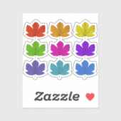 Sticker Feuilles d'érable colorés (Feuille)