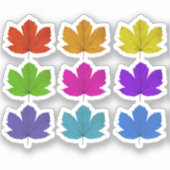Sticker Feuilles d'érable colorés (Recto)