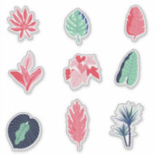 Sticker Feuilles Plantes exotiques et tropicaux (Devant)