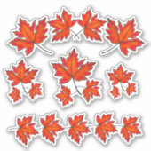 Sticker Feuilles rouges, feuilles d'érable, couleurs d'aut (Devant)