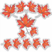 Sticker Feuilles rouges, feuilles d'érable, couleurs d'aut (Devant)