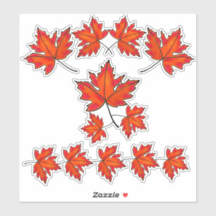 Sticker Feuilles rouges, feuilles d'érable, couleurs d'aut