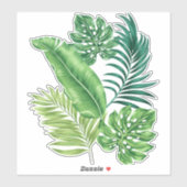 Sticker Feuilles verts tropicaux (Feuille)