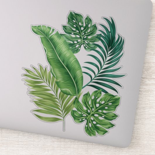 Sticker Feuilles verts tropicaux (Détail)