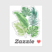Sticker Feuilles verts tropicaux (Feuille)
