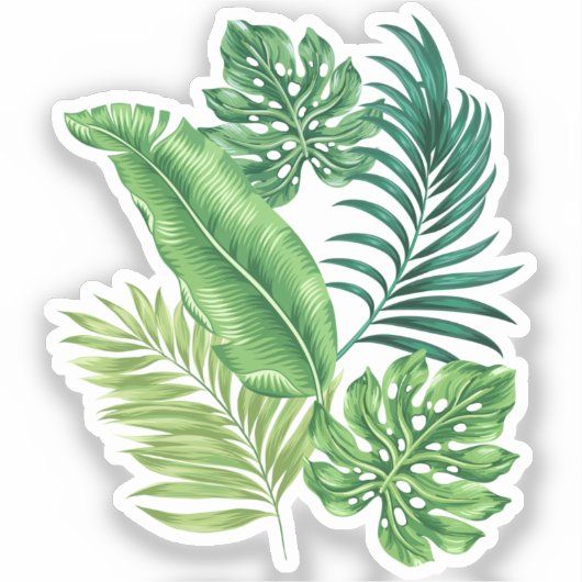 Sticker Feuilles verts tropicaux (Recto)